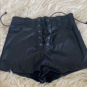 Pleather black shorts